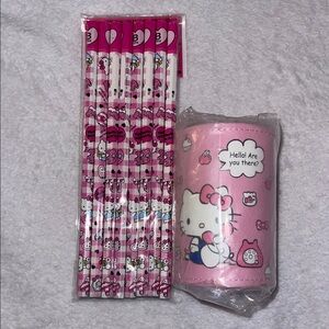 New hello Kitty pencil cup holder pack of eight hello Kitty pencils new